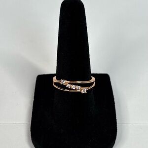18k rose gold-plated CZ accent ring
